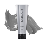 JUSTCOLOR Moisture Color Hair Mask, ash shade with grey paste swatch on white background