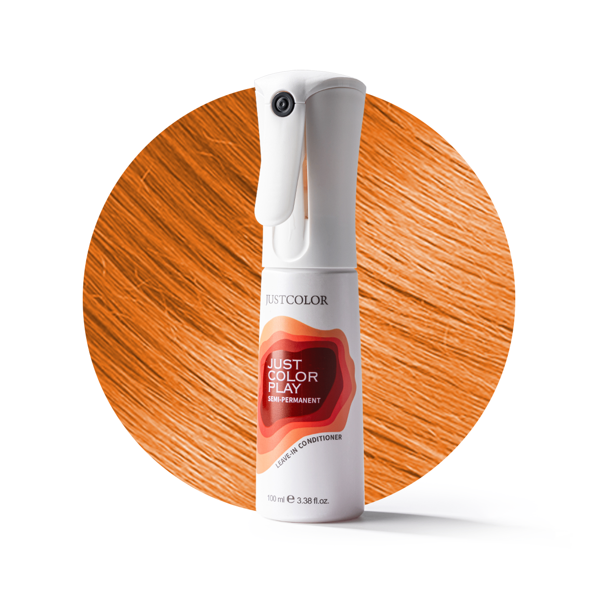 White spray bottle with red label on a wooden background Main image