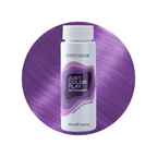 Just Color Play semi-permanent hair color conditioner bottle on a purple circular background